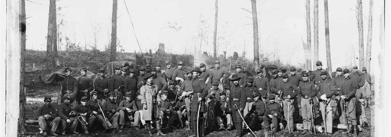 Officers and Men of Company K, 1st U.S. Cavalry at Brandy Station, VA in February 1864.