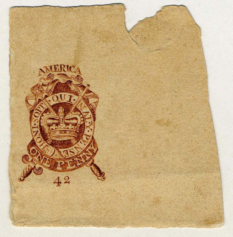 1p Stamp Act of 1765 proof